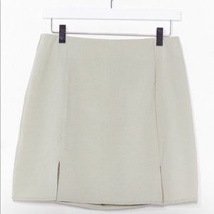 Sage green slit nastygal mini skirt